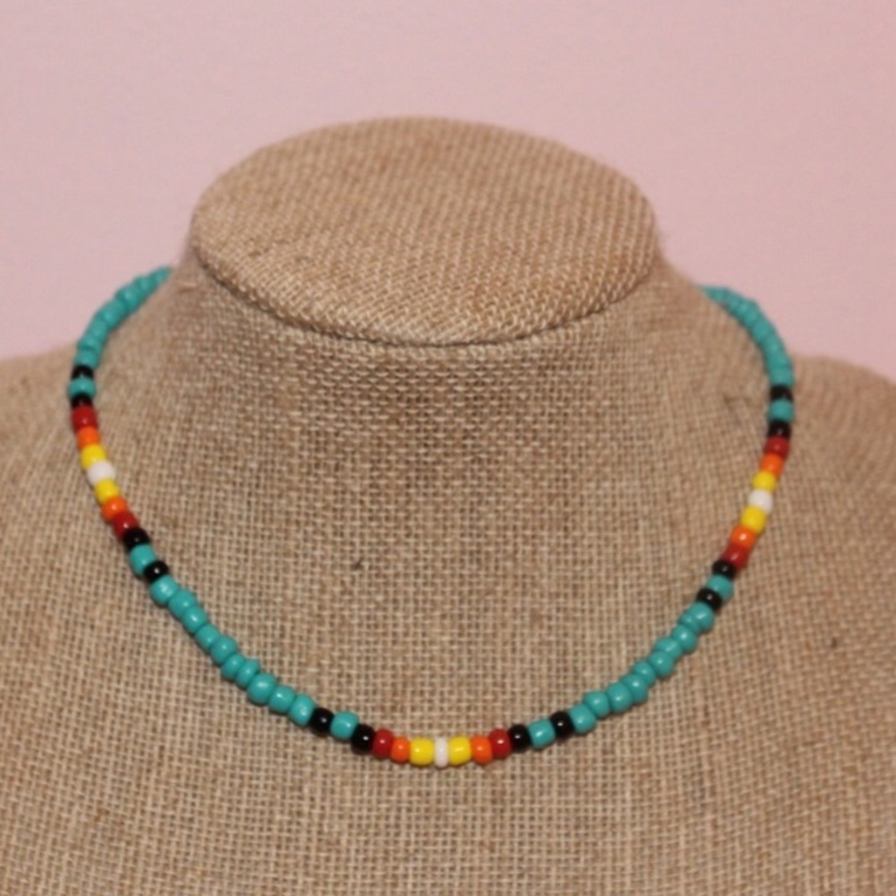 sunset VSCO seed bead choker necklace